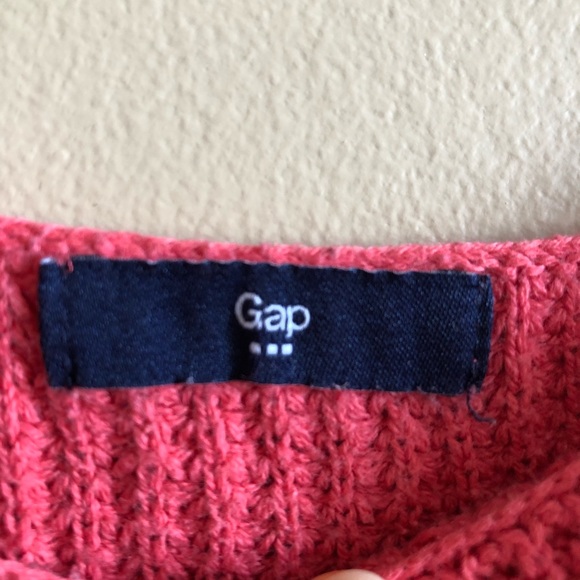 Gap Boat Neck Sweater Long Sleeve Coral Knit Top - Picture 5 of 6